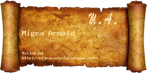 Migra Arnold névjegykártya